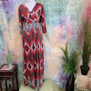 📌HAOOHU Sexy Bohemian Retro Style Maxi Dress